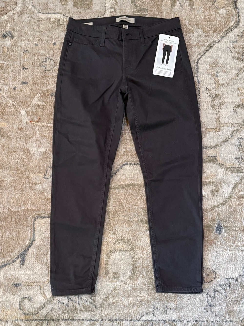 Calvin Klein Jeans Ankle Skinny Dark Gray Denim - Womens Size 6 NEW NWT